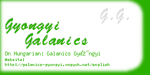 gyongyi galanics business card